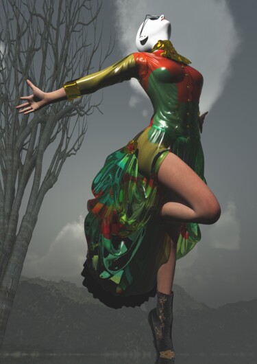 Digital Arts titled "The Masked Peacock…" by Russell Newell, Original Artwork, 3D Modeling