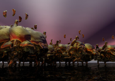 数字艺术 标题为“The Chrysalis Swarm” 由Russell Newell, 原创艺术品, 三维建模