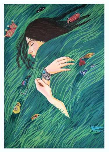 绘画 标题为“Когда хочется тишин…” 由Sitora Brejneva, 原创艺术品, 标记