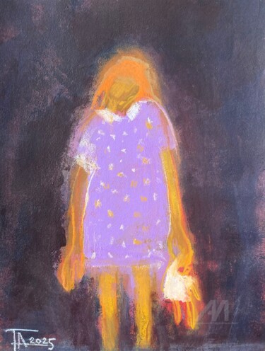 Mädchen mit einer Puppe. 图画 标题为“Mädchen mit einer P…” 由Tatjana Auschew, 原创艺术品, 丙烯