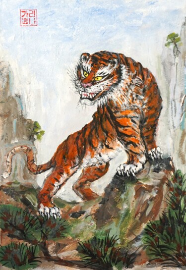 绘画 标题为“Korean Tiger. A Con…” 由Galina Vasiljeva, 原创艺术品, 丙烯