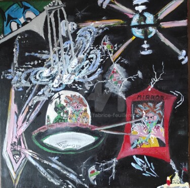 Absolut Merlin ... Galaxies et entrée en quatre dimensions 绘画 标题为“Absolut Merlin ...…” 由Fabrice Feuillerat, 原创艺术品, 油 安装在木质担架架上