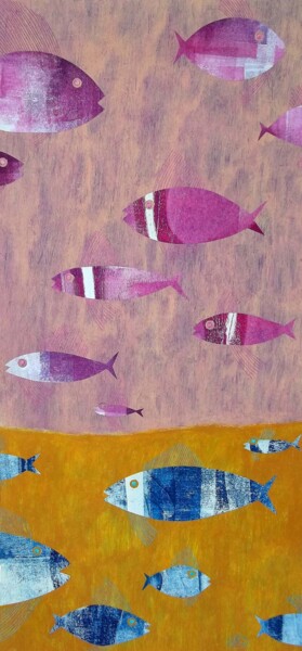 Fondale in rosa Collages titled "Fondale in rosa" by Chiara Criniti, Original Artwork, Acrylic