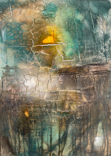 绘画 标题为“MAYA UNDERWORLD 1” 由Marion Albrecht, 原创艺术品, 颜料 安装在木质担架架上