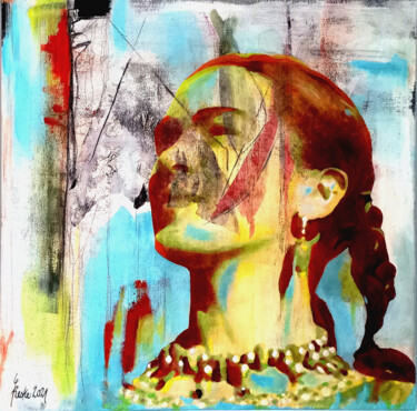 绘画 标题为“Frida (Kahlo) I” 由Pop Art Rebel, 原创艺术品, 丙烯 安装在木质担架架上