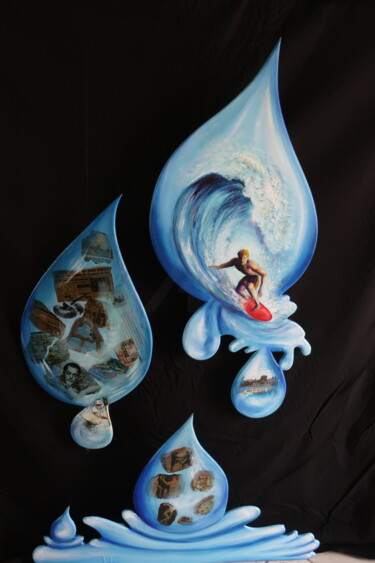 Tryptique O'Lympique 绘画 标题为“Tryptique O'Lympique” 由Isabelle Blanc, 原创艺术品, 油