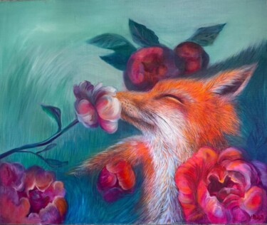The Fox and the Flowers 绘画 标题为“The Fox and the Flo…” 由Светлана Леонтьева, 原创艺术品, 油
