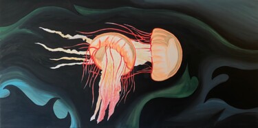 绘画 标题为“Through the Currents” 由Patrik Perc, 原创艺术品, 丙烯 安装在木质担架架上