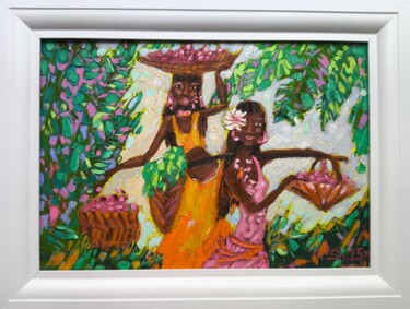 绘画 标题为“African Womans Orig…” 由Svetlana Sindere, 原创艺术品, 油 安装在纸板上