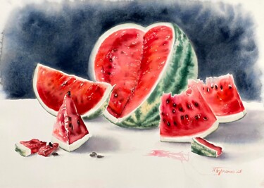 绘画 标题为“Still life with wat…” 由Natalia Butenko, 原创艺术品, 水彩