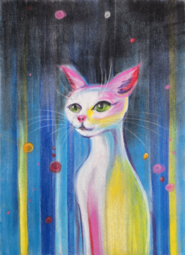绘画 标题为“White Kitty” 由Сергей Васильев, 原创艺术品, 粉彩