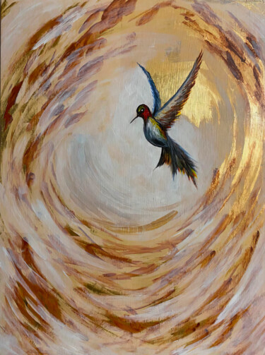 绘画 标题为“Hummingbird Dance” 由Yerkezhan Kamentayeva, 原创艺术品, 油