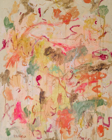 Sunset feeling abstract painting 绘画 标题为“Sunset feeling abst…” 由Natalya Volynska, 原创艺术品, 丙烯 安装在木质担架架上