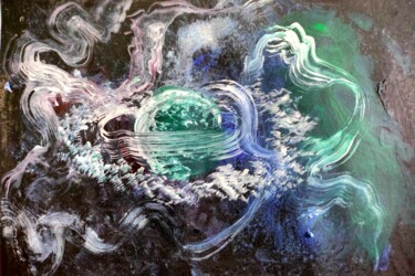 Cosmic Whispers 绘画 标题为“Cosmic Whispers” 由Iren Troi, 原创艺术品, 丙烯 安装在木质担架架上