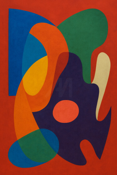 Fusion Chromatique – Abstraction Organique 数字艺术 标题为“Fusion Chromatique…” 由Yahya Ahssaini, 原创艺术品, 数字油画