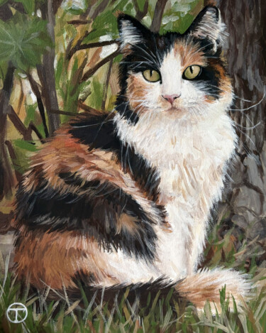 绘画 标题为“Cat 58” 由Olia Tomkova, 原创艺术品, 丙烯