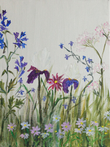 绘画 标题为“Iris flowers” 由Marina Pokachalova (Marina Artsea), 原创艺术品, 丙烯