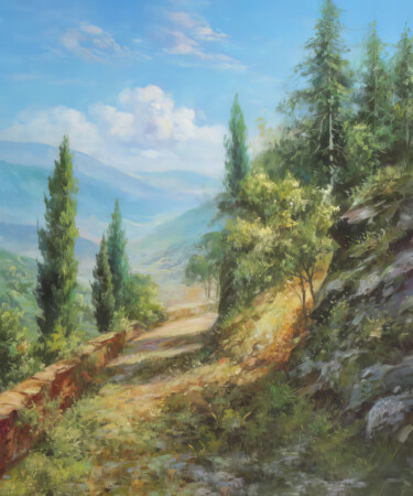 绘画 标题为“Tranquil Path” 由Nurgaliy Abdigaliyev, 原创艺术品, 油