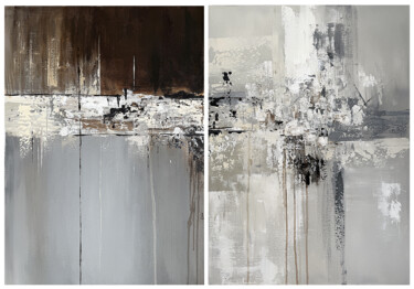 绘画 标题为“Urban Echoes diptyc…” 由Tatiana Malinovscaia, 原创艺术品, 丙烯 安装在木质担架架上