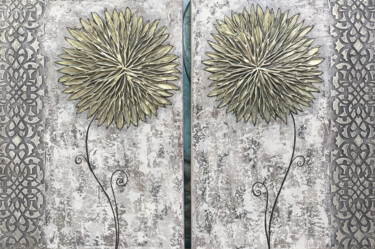 Twin Blossoms 绘画 标题为“Twin Blossoms” 由Hasmik Mamikonyan, 原创艺术品, 丙烯 安装在木质担架架上