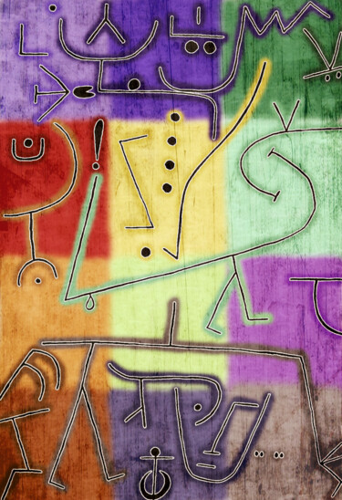 数字艺术 标题为“Abstrait sur fond c…” 由Pacôme Coquet, 原创艺术品, 数字油画 安装在铝上