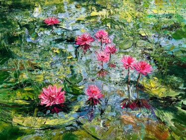 绘画 标题为“Lotus Garden” 由Eric Alfaro, 原创艺术品, 丙烯