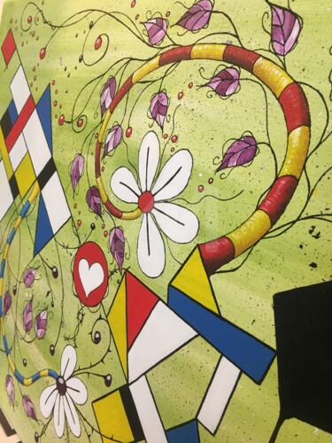 绘画 标题为“S'Aimer d'abord Soi…” 由Pk29, 原创艺术品, 丙烯 安装在木质担架架上