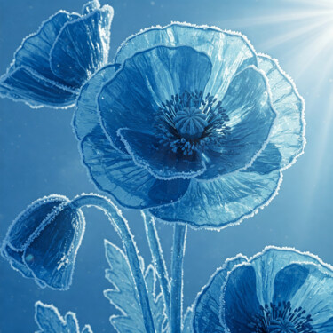 数字艺术 标题为“Ice Poppies 1” 由Alex Mir, 原创艺术品, 2D数字工作