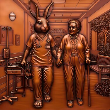 Doctor Rabbit Healthcare Art Print Medical Professional Bunn 数字艺术 标题为“Doctor Rabbit Healt…” 由M Alk, 原创艺术品, AI生成的图像