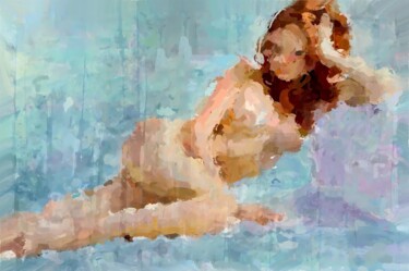绘画 标题为“Heavenly Naiad: In…” 由Marina Fedorova, 原创艺术品, 丙烯