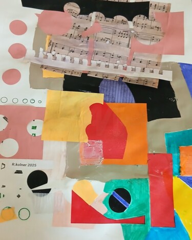 Collages titled "vue libre" by Ronnie Kolner, Original Artwork, Collages