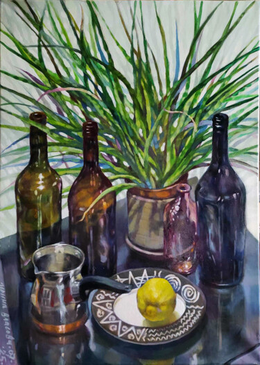 绘画 标题为“Still Life With Thr…” 由Irene Vlassova, 原创艺术品, 油