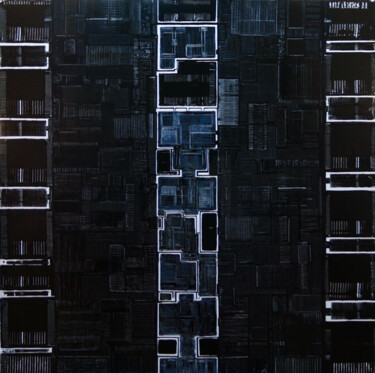 Painting titled "GUERRE ALTERNÉE" by Brigitte Aliot, Original Artwork, Acrylic Mounted on Wood Stretcher frame