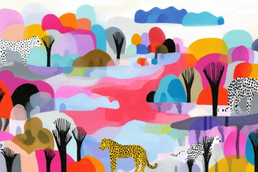 Surreal Lion March 数字艺术 标题为“Surreal Lion March” 由Sasha Robinson, 原创艺术品, 数字油画