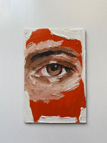 oil painting of eyes, abstract eye art, 绘画 标题为“oil painting of eye…” 由Çağıl Sıla Soyer, 原创艺术品, 颜料
