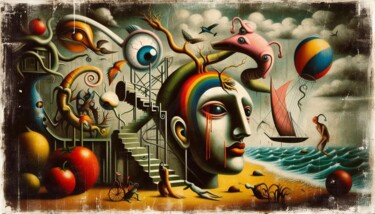 Arts numériques intitulée "GRUNGE 042" par Karavix, Œuvre d'art originale, Image générée par l'IA