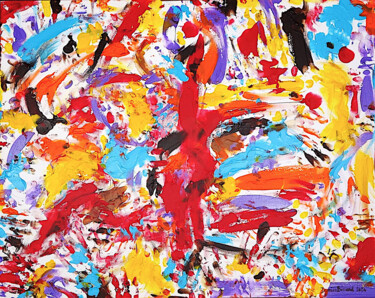 绘画 标题为“Hand painted II” 由Damien Berrard, 原创艺术品, 丙烯 安装在木质担架架上