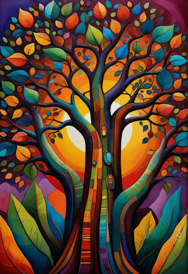 Painting titled "Ascension" by L.Roche, Original Artwork, Acrylic Mounted on Other rigid panel