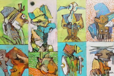 绘画 标题为“Abstract fragments…” 由Francisco Santos, 原创艺术品, 丙烯