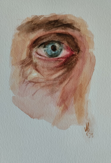 绘画 标题为“eye study (John)” 由Jorge Bandarra, 原创艺术品, 水彩