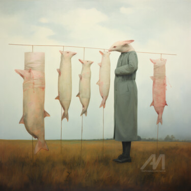 Meat Processing —The One Who Was Spared 数字艺术 标题为“Meat Processing —Th…” 由Suima, 原创艺术品, AI生成的图像