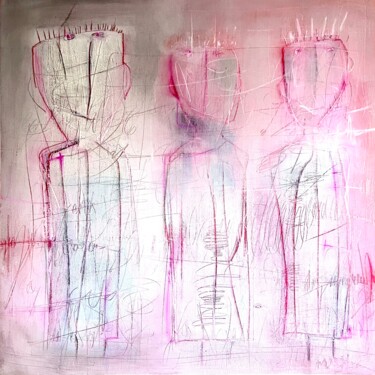 绘画 标题为“Les poètes” 由Virginie Munch, 原创艺术品, 丙烯 安装在木质担架架上