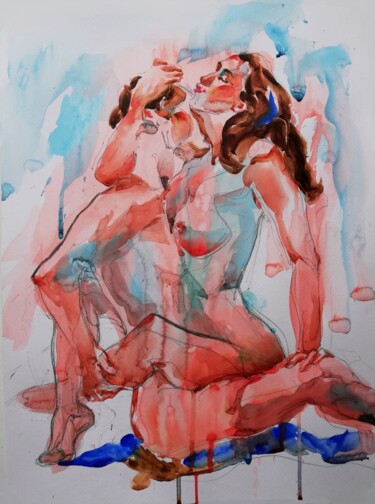 绘画 标题为“Bathers XIII” 由Jelena Djokic, 原创艺术品, 水彩