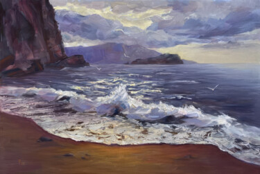 "Evening Wave Sympho…" başlıklı Tablo Sasha Tovstik tarafından, Orijinal sanat, Petrol Ahşap Sedye çerçevesi üzerine monte e…