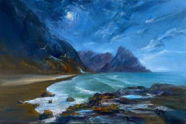 "White Night – Mysti…" başlıklı Tablo Sasha Tovstik tarafından, Orijinal sanat, Petrol Ahşap Sedye çerçevesi üzerine monte e…