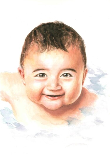 绘画 标题为“**Baby**” 由Vanessa Tsang, 原创艺术品, 水彩