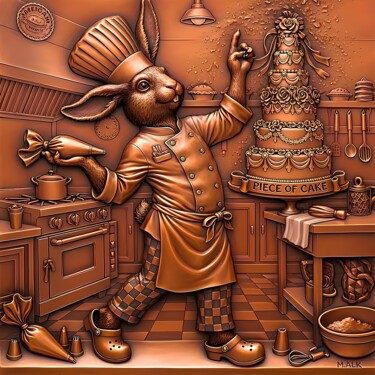 数字艺术 标题为“Chef Rabbit Baker D…” 由M Alk, 原创艺术品, AI生成的图像