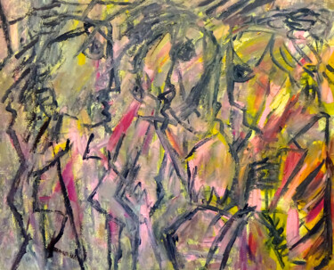 绘画 标题为“Composition 7193” 由Engelina Zandstra, 原创艺术品, 丙烯 安装在木质担架架上