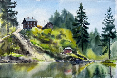 The forgotten village 绘画 标题为“The forgotten villa…” 由Svetlana Safonova, 原创艺术品, 水彩