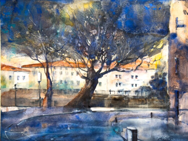 Old Town #1 Painting titled "Old Town #1" by Katja Vollmer, Original Artwork, Watercolor